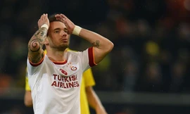 Sneijder đang khoác áo Galatasaray của Thổ Nhĩ Kỳ.