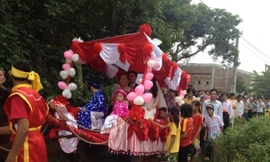 Ảnh rước dâu bằng xe ngựa gây xôn xao. 