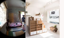 Căn hộ 30m2 ẩm mốc, xập xệ như rộng ra gấp đôi nhờ cách cải tạo đặc biệt 