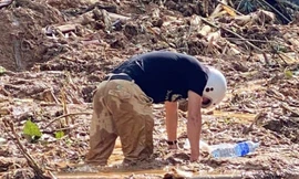 Hiện trường vụ sạt lở. Ảnh: CTV