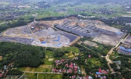 Toàn cảnh khu chôn lấp rác thải tại nhà máy rác Sóc Sơn