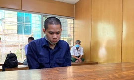 Nguyễn Lê Anh Cường tại phiên tòa.