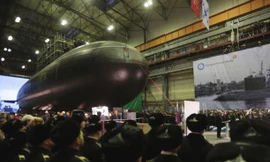 Cận cảnh lễ hạ thủy tàu ngầm Novorossiisk