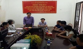 ông Phạm Ngọc Quy Chi cục Trưởng Chi cục ATVSTP Nghệ An tham luận tại hội nghi