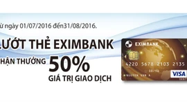Lướt thẻ Eximbank, nhận thưởng 50% giá trị giao dịch