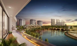 Các căn nhà phố Marina Arc 9 tầng đều sở hữu tầm nhìn thẳng ra vịnh hồ Aqua bay