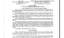 Thu hồi sản phẩm không bảo đảm an toàn của Công ty TNHH Hoàng ZN