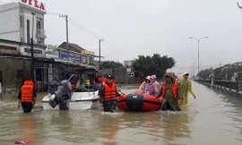 Mưa ngập ở Quảng Nam - Ảnh: Vietnamnet