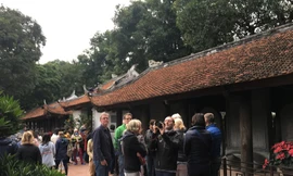 Văn Miếu-Quốc Tử Giám Hà Nội đón khách trở lại từ sáng 6/2 Ảnh: NT 