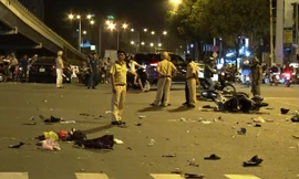 Hiện trường vụ tai nạn tối 21/10 do tài xế say xỉn làm 1 người chết, 5 người bị thương