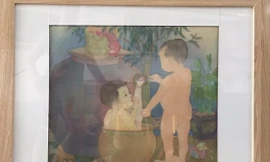 Tác phẩm tranh lụa “Ngày thơ” 