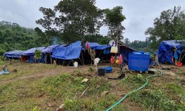 Một góc khu tá túc của người dân bản Sắt