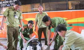 Lực lượng chức năng cứu hộ 113 con tê tê tại Hưng Yên. Ảnh: PV 