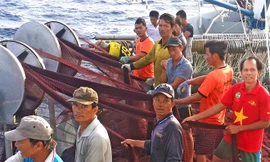 Trong một lần cùng ngư dân ra Hoàng Sa - ảnh ngư dân chụp