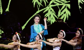 Tiết mục biểu diễn của ca sĩ Tân Nhàn Ảnh: Hồng Vĩnh