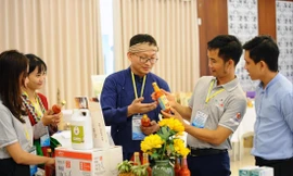 Các thí sinh trưng bày giới thiệu sản phẩm tại vòng bán kết khu vực miền Trung