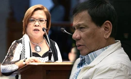 Ông Duterte và bà de Lima, người đang ngồi tù