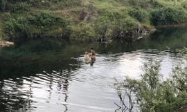 Lòng suối, nơi người dân Hóa Sơn phát hiện và vớt được hơn 6 tạ vàng