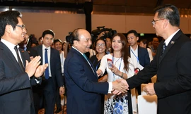 Thủ tướng Nguyễn Xuân Phúc tại Diễn đàn Kinh doanh Việt Nam Ảnh: Quang Hiếu