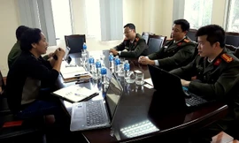 Đại diện báo Tiền Phong làm việc với Đoàn thanh tra công an tỉnh Bắc Ninh chiều 26/3