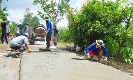 Các bạn trẻ ĐBSCL làm đường giao thông nông thôn ẢNH: HÒA HỘI 
