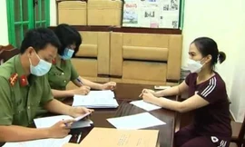 Cơ quan công an làm việc với bà Hoàng Thị Thanh Nga.
