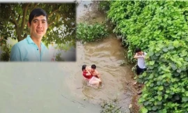 Cán bộ xã vật lộn với ‘hà bá’ cứu nữ sinh nhảy cầu tự tử