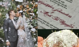 Siêu mẫu Minh Tú tinh tế chọn thiệp cưới: Kiểu mẫu đơn giản, sử dụng giấy tái chế