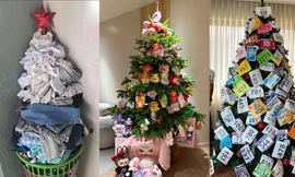 Ý tưởng bá đạo trang trí cây thông Noel 2024: Treo đồ chơi Labubu, BIB chạy bộ