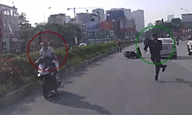 Cô gái gây tai nạn khi quay đầu xe chạy trốn cảnh sát