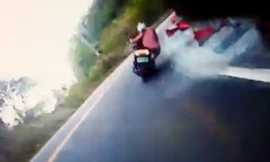 'Đứng tim' xem clip thiếu nữ đổ đèo với tốc độ cao