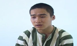 Đối tượng Lương Văn Thành tại cơ quan công an.