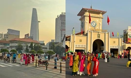 Tình hình chụp ảnh đón Tết của hội "em xinh": 1 mét vuông có đến 10 chiếc áo dài