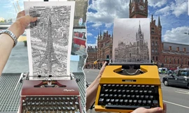 Tác phẩm hội họa bằng máy đánh chữ của nghệ sĩ người Anh gây sốt cộng đồng mạng