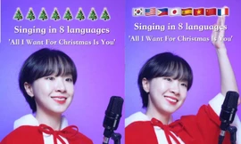 Cô gái hát "All I Want For Christmas Is You" bằng 8 ngôn ngữ, có cả tiếng Việt