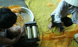 Tận thấy làng nghề làm miến bằng chân, phơi ở bãi tha ma