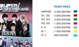 Vé xem Super Junior cao nhất hơn ba triệu đồng