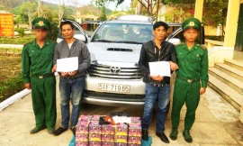 Đối tượng Lê Hoàng và Bùi Danh Sơn cùng tang vật