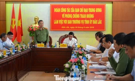 Bộ trưởng Tô Lâm tại buổi làm việc. 