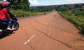 Đường Tô Hiến Thành sụt lún nghiêm trọng