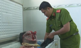 Công an kiểm tra cơ sở hô biến thịt heo thành thịt bò