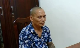 Trương Công Định bị bắt quả tang khi đang buôn bán ma tuý - Ảnh: Hoàng Long