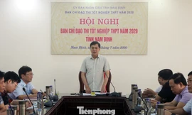 Ban Chỉ đạo kỳ thi tốt ngiệp PTTH Nam Định triển khai các hoạt động chuẩn bị cho kỳ thi - Ảnh: Hoàng Long