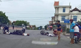 Hiện trường vụ tai nạn khiến 3 người thương vong - Ảnh: hoàng Long