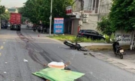 Hiện trường vụ tai nạn thảm khốc làm 2 người tử vong - Ảnh: Hoàng Long