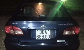 Chiếc ô tô vừa bị mất trộm tại thành phố Thái Bình - Ảnh do chủ xe cung cáp