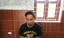 Đối tượng Mạnh tại cơ quan công an .Ảnh: Nguyệt My