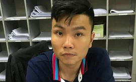 Đối tượng San tại cơ quan công an *ảnh: TL