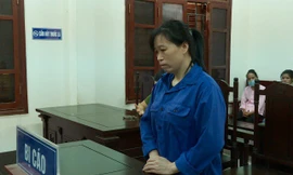 Bị cáo Cam Thị Cảnh ra tòa, lĩnh án .Ảnh: P.O