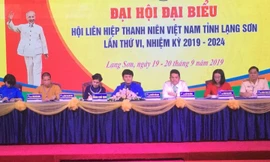 Đoàn chủ tịch Đại hội LHTN tỉnh Lạng Sơn .Ảnh: Duy Chiến